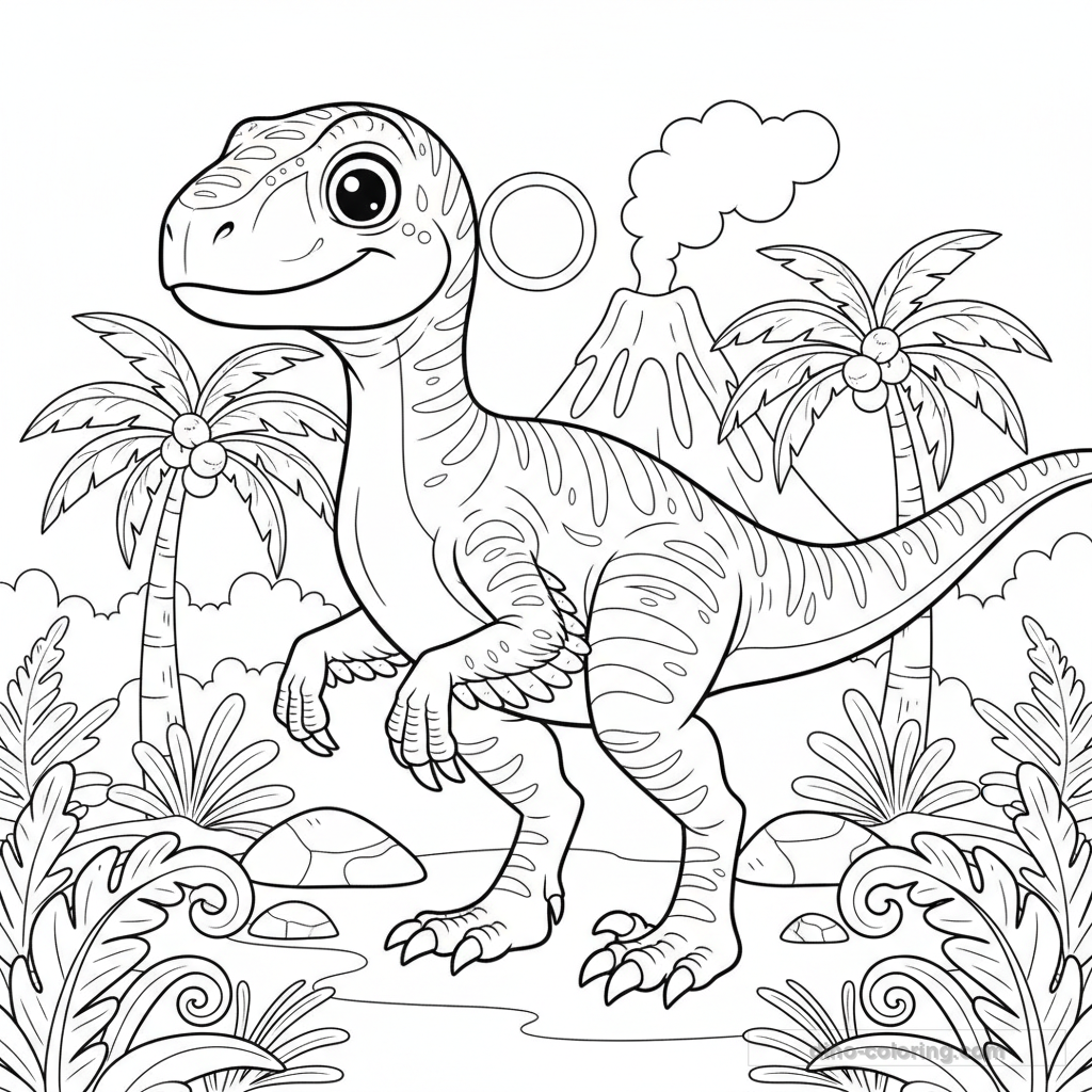Desenho Feathered Velociraptor para Colorir #13