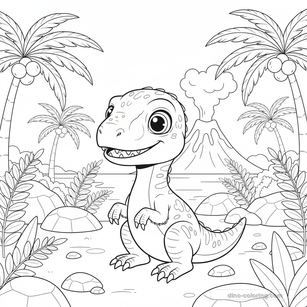 Disegno Baby Velociraptor da Colorare #11