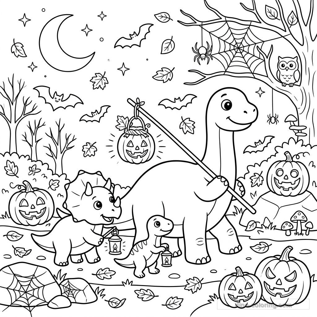 Lantern Dinosaur Family Ausmalbild #7