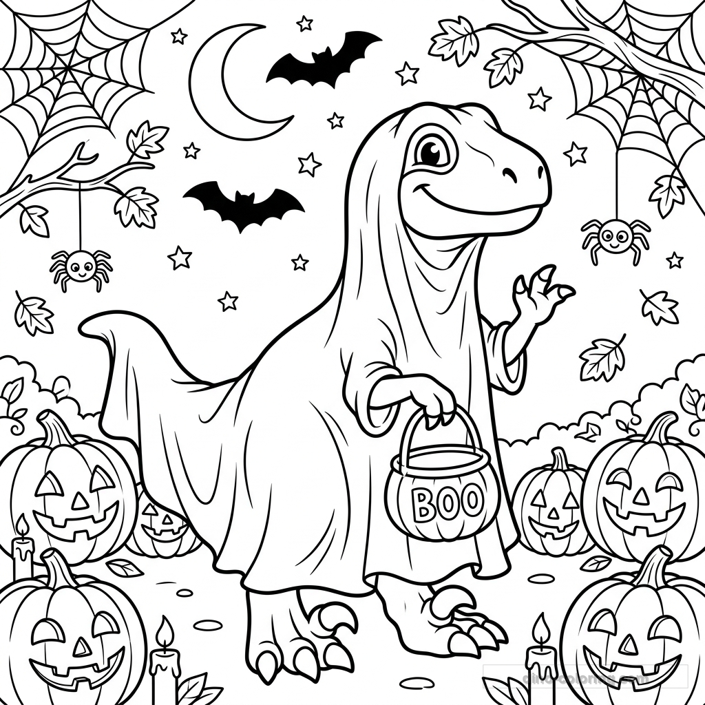 Ghost Costume Raptor Ausmalbild #12