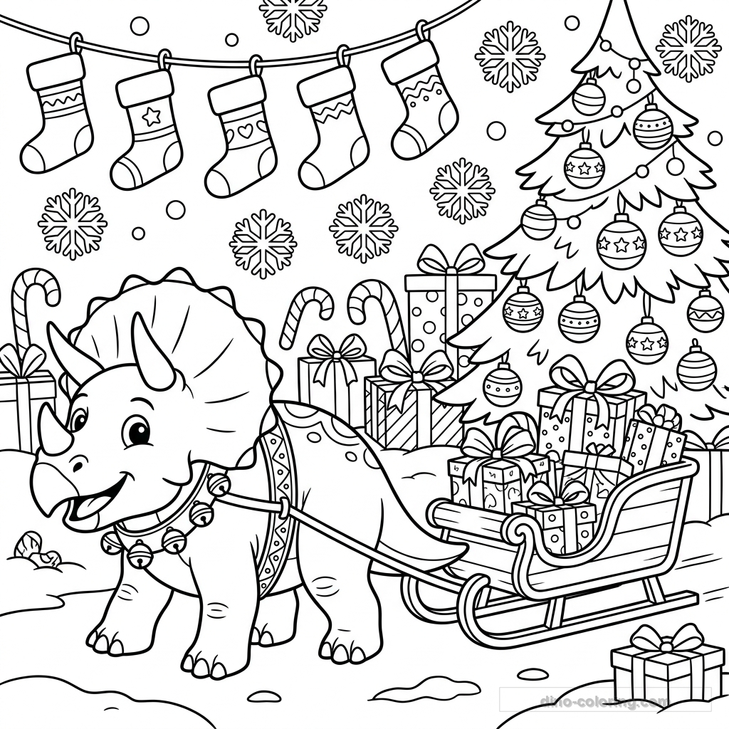 Sleigh Pulling Triceratops #6
