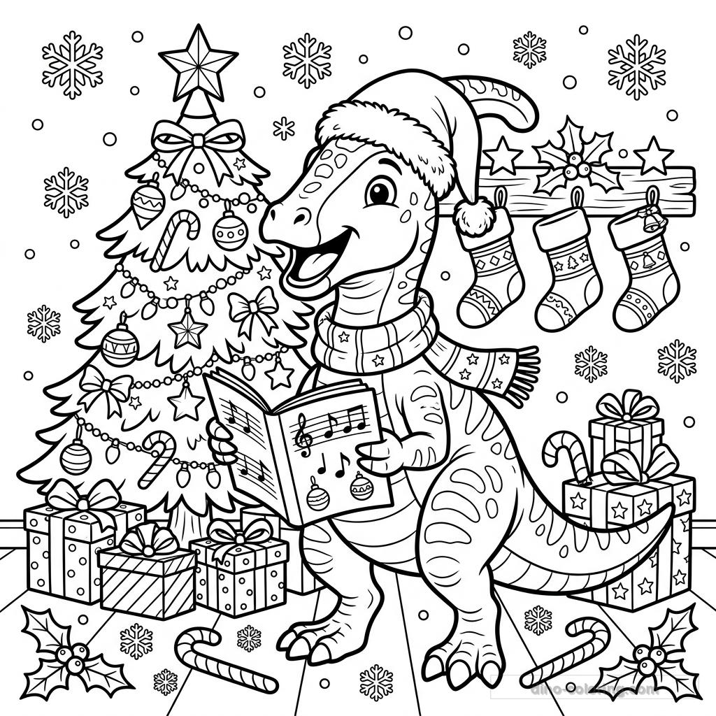 Caroling Parasaurolophus Ausmalbild #10